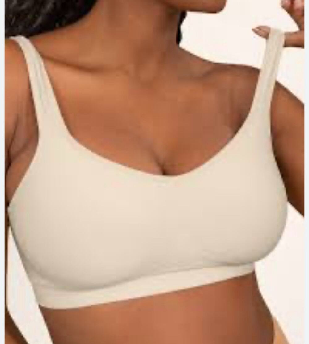 New Truekind Daily Comfort Wirefree Shaper Bra Women’s Size Large NWT Beige